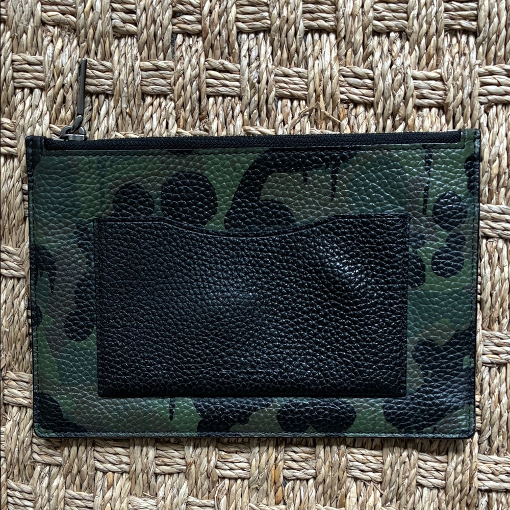 Coach Camouflage and Black Leather Pouch